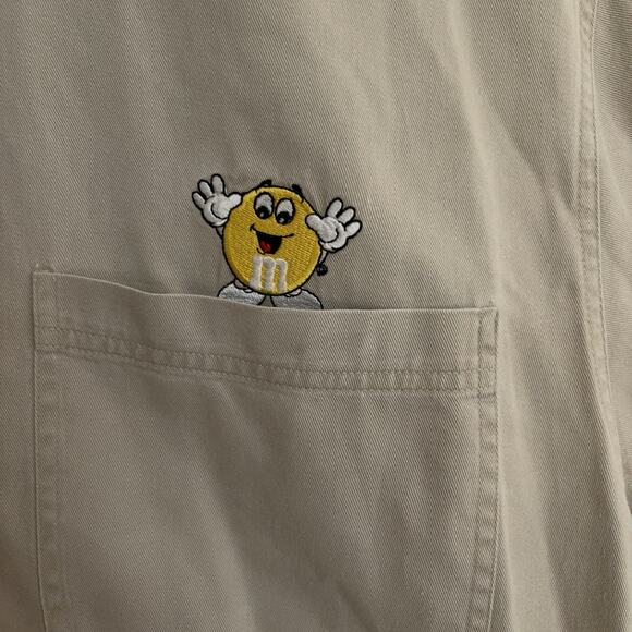 Vintage 90's Planet Mars M & M's Candy Shirt Men's Size Large Beige Embroidered - Picture 5 of 8